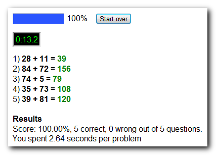 Free online math test