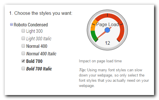 Page load for Google Font
