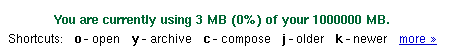 GMail quota of 1 terabyte